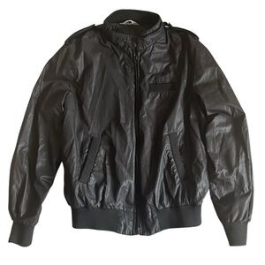 Vintage Members Only Black Bomber Jacket Men’s Medium Nylon Shell Retro 80s